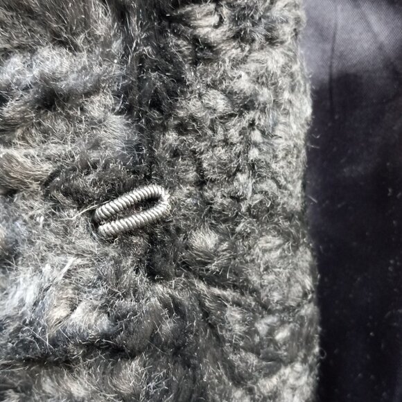 Betsy Johnson Maxi Faux Fur Black Coat S-M - Picture 11 of 17